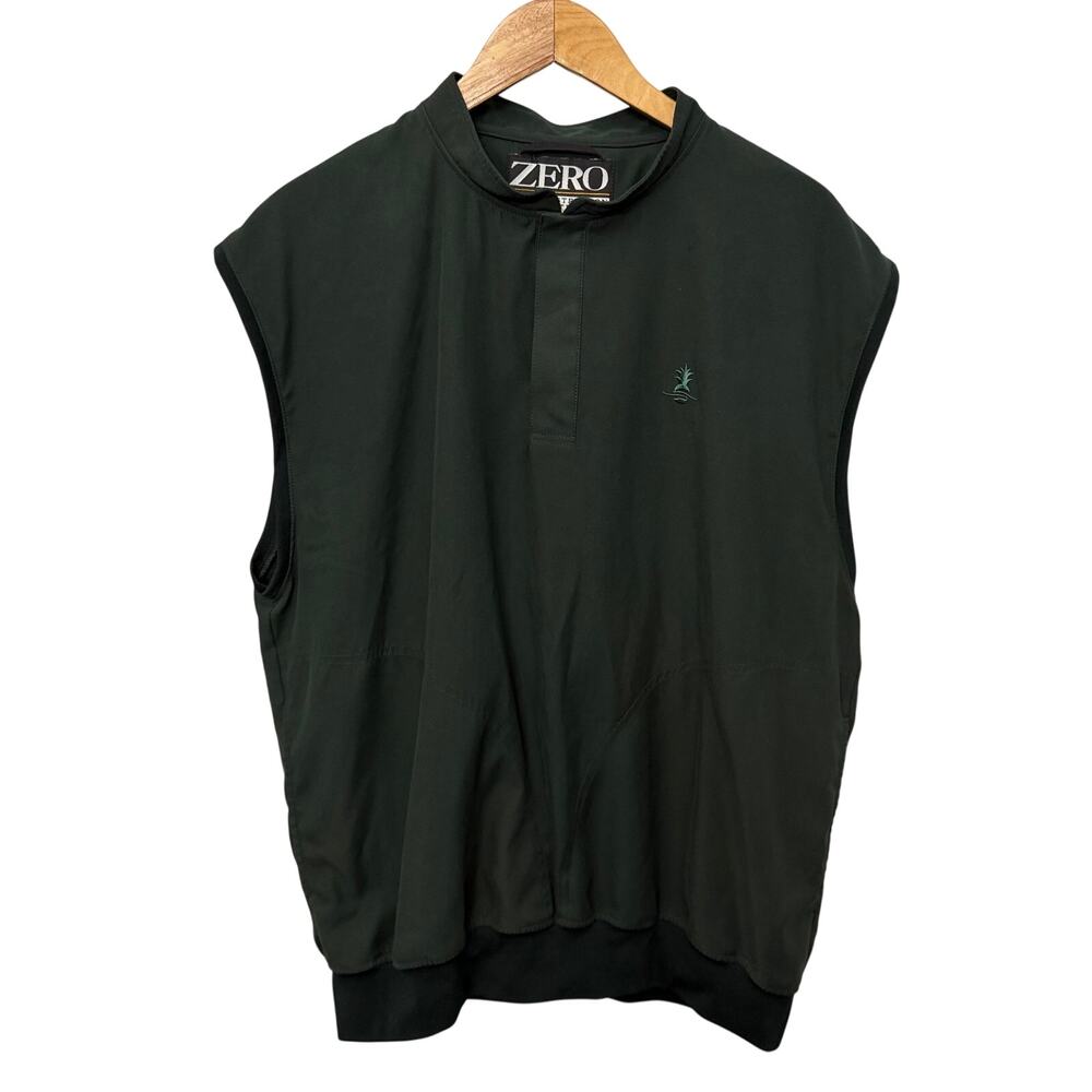 Zero Restriction Vest Men Large Dark Green Logo Pullover Golf Outerwear